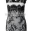MIni Brief Casual Lace Decorative Bodycon Vintage Dress Retro Vestiodos White Black Patchwork Sleeveless