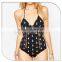 Factory Custom High Quality Slip Back Cross Swim Suite With Fruit Print