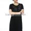 Comfortable short sleeve dresses with flower printed knitted plus size women dresses