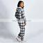 Wholesale family flannel black and white adult onesie 100 cotton