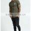 Hot Sale Streetwear Khaki 95% Cotton 5% Elastane Short Sleeve Curved Hem T Shirt OEM Gym Fitted Longline T Shirt