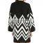 Custom Dolman Sleeves Chevron-patterned Front Open Womens Knitted Cardigan