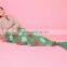 Customized size and color christmas green knitted mermaid tail blanket for ladies
