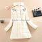 Korea style Woman Stand collar Embroidered Long Winter down coat