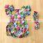 New born floral roupa baby girl rompers with headbands M6072805