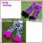 Knitted denim print kids socks colorful lace ruffle baby leg warmers wholesale