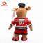 Customized plush animal bull mascot toy for football team