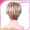 26CM Women Short Brown Blonde Fashion Party Hair Wigs