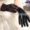 New Arrival Sexy Lady Black Lace&Faux Leather Wrist Broadway Gloves Exotic Printing Bride Mittens Banquet Vintage Black Gloves