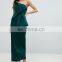 2018 New Design Bandeau Fold Bow Front Scuba Maxi Women Prom Dress