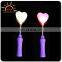 Lovely hot selling heart shaped led light up glow stick for party events decoration