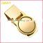 Custom Engraved Logo Metal Gold or Sliver Polished Stainless Steel Round Money Clip for Man