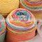 China wholesale long space dyed acrylic blend rainbow yarn with multi colors