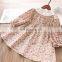 children clothes Spring and Autumn White Petal Collar Floral Dress Girls' Skirts Kids