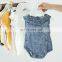 Newborn kids Falbala Overalls Jumpsuit Summer Clothes Baby Girl Cotton Floral Print Romper Baby Summer Clothes