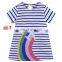 Wholesale Toddler Dresses Summer New Girls Rainbow Dress Striped Cotton Flower Baby Girls Dresses