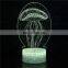 3D LED Colorful Jellyfish Night Lamp Touch Switch Bed Light