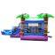 Purple Tropical Inflatable Kids Bounce House Jumping Castle Bouncer Water Slide