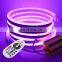 RGB Neon Light Ribbon Tape Flexible LED Neon Sign Night Light 5050 With Remote 24Key 110V 220V
