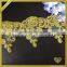 handmade gold thread embroidered applique for dress FHA-041