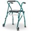 Dual wheel walk aid with seat Aluminum alloy frame plastic caster two-wheeled walker