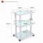 metal glass trolley beauty salon trolley in USA stock