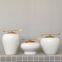New Chinese Light Luxury Large White Ceramic Flower Vase With Metal Cap For Living Room Decor