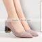 Brand new design square high heels shoes lady pointed toe dress shoes