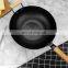 2021 Round Cookware Frying Wooden Handle Iron Mini Full Seasoned Non Stick Wok Pan