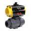 UPVC 2 Ways Threaded Pneumatic Ball Valve Spring Returned