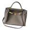 Litchi Pattern Togo Leather One Shoulder Messenger Kelly Bag Leather 25 28 32 Hand-Held Genuine Leather Women's Bag Lock Kelly