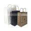 plain cheap wholesale take away recycled  white kraft paper stand up flat bottom bag for Shopping Use with handle