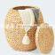 Hot Selling Natural Water Hyacinth Hamper Basket Storage Basket Hamper With Lid Metal Frame Best Price Vietnam Supplier