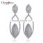 Elegant Big Party Jewelry Bling Deluxe Micro Pave Setting CZ Women Dressed Earrings