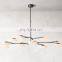 Linear brass opal matte glass globular shade living room ceiling  decorative chandelier , hotel ceiling decoration chandelier