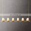 Modern Brass Paillaac Fabric Shade Linear Chandelier Custom Indoor Lighting for Living Room or Restaurant for Ceilings