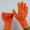 Orange Polyester Thread Knitted PVC Full Hand Coated Water-proof Safety Work Gloves