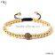 Hot Sale Men Bracelet 18k Gold Satiness Steel Beads Bracelet Fashion Chinese Knot Bangle