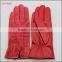 ladies cheap red suede leather hand gloves