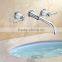 Luxury Golden Finished Dual Handles Solid Brass Water Sink Tap