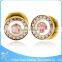 TP011374 China manufacturer surgical steel glass ear plug gold charming body jewelry