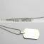 Smooth Plain Dog Tag Pendant Stainless Steel Necklace