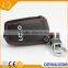 Factory supply genuine pu black leather 2 bottons car key bag with logo for Toyota