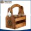 Wood Beer Carrier and Condiment Caddy with Attahed Bottle Opener