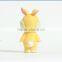 Cute yellow Bunny miniatures Soft pvc Vinyl toy/Custom design animal miniatures Soft pvc Vinyl toy/OEM Soft pvc Vinyl toy maker