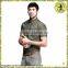 Men's 100%cotton solid color short sleeve slim army combat shirt