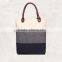 Hot sale high quality fashion cheap standard size canvas tote bag leather handle GW835