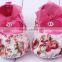 Spring & Autumn Toddler Girls Rose Flowers Lace Dress Shoes Beautiful Baby Girl Soft Comfortable Hot Pink Flowers Crib Shoes