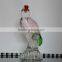 2016 wholesale clear decorative small crystal glass parrot bird
