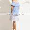 Dresses latest women girl design fashion photos Multicolor Striped Ruffle Off The Shoulder Dress